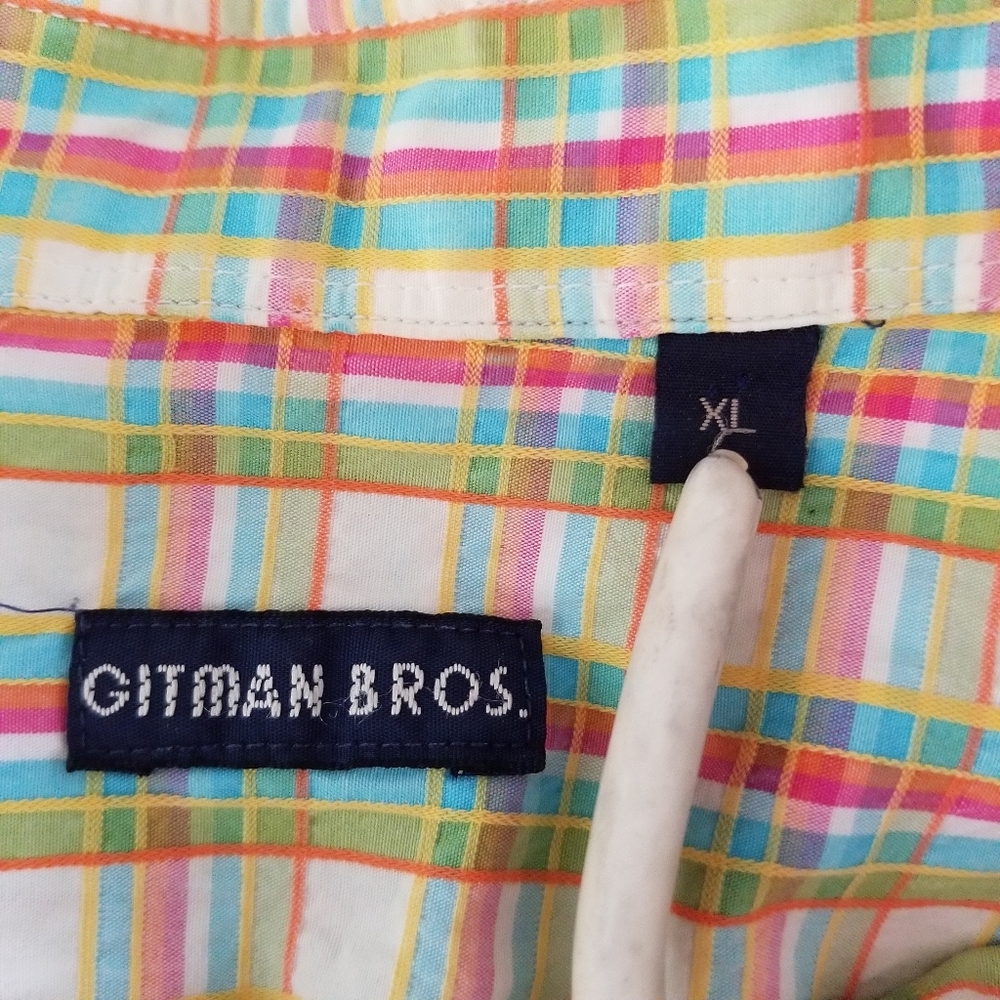 Gitman Brothers Vintage Mens Madras Plaid Shirt - Picture 7 of 8